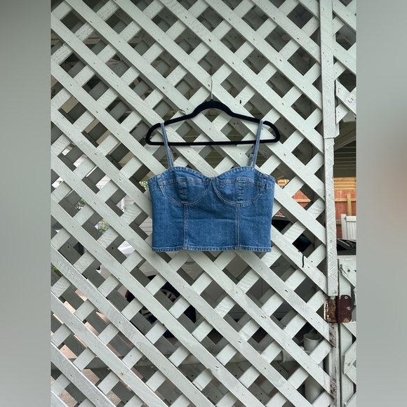 Aritzia denim forum corset top